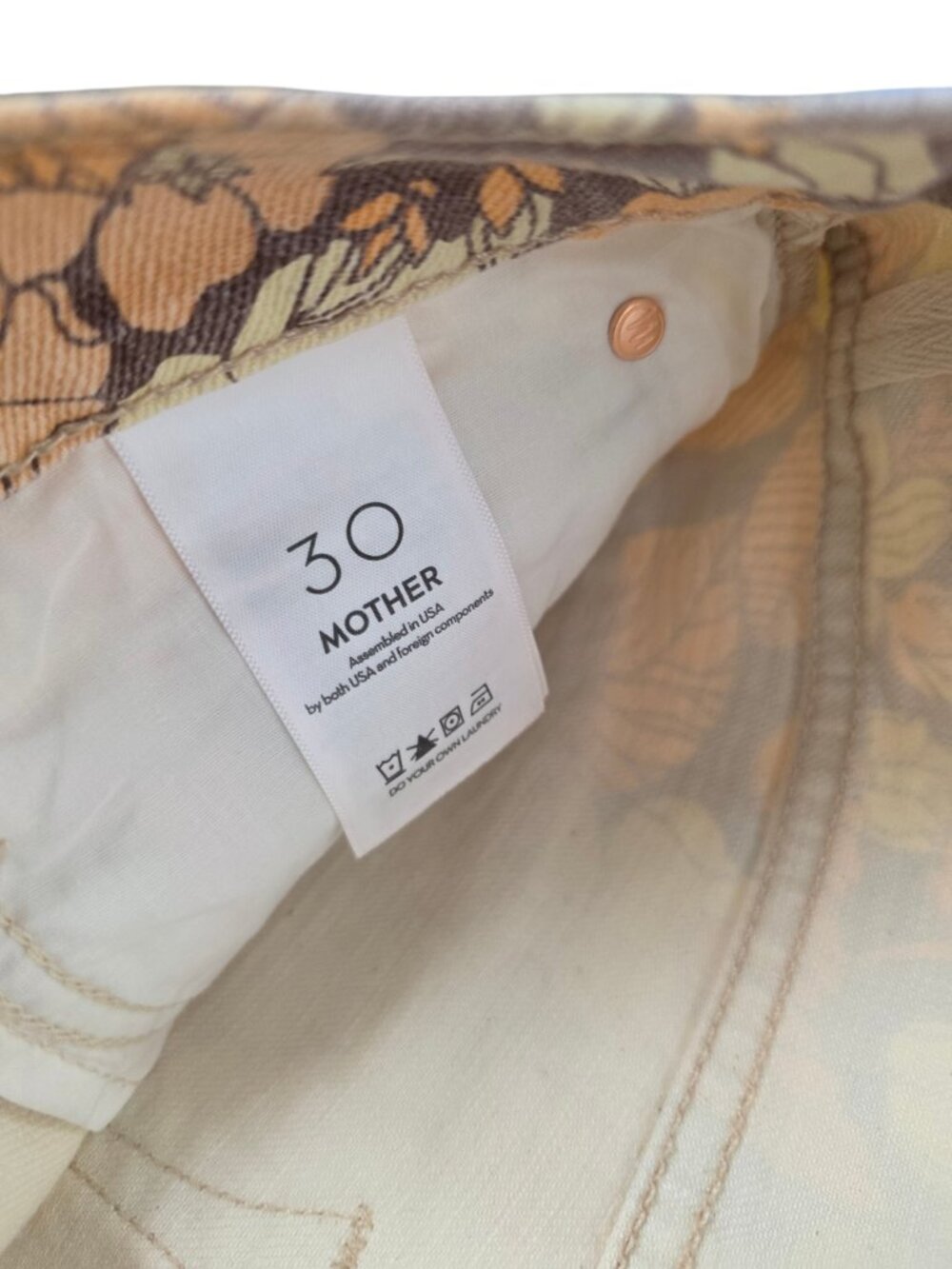 MOTHER The Kick It High Rise Straight Jeans in Orange Blossom, Zip Fly, Size 30 - Picture 9 of 12